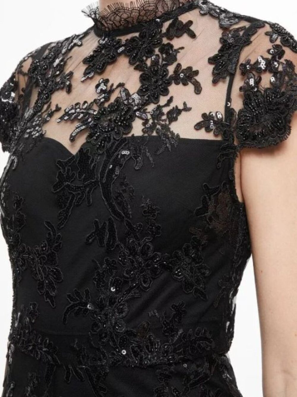 Alice + Olivia Alaina Black Lace Romper 6 NWT $550 - Picture 7 of 14